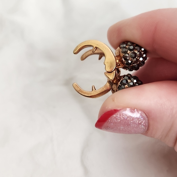 Black Gold Rhinestone Hair Clips - Picture 5 of 7